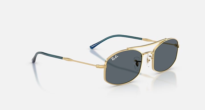 Ray-Ban RB3719 Arista Gold with Blue Solid Color lenses - Alternative