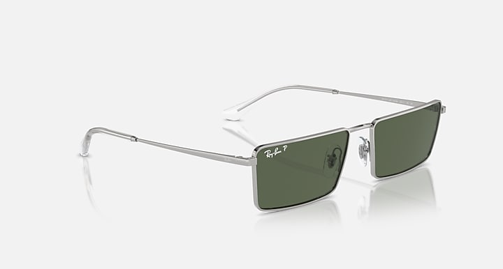 Ray-Ban EMY BIO-BASED Silver with Dark Green Polarized Solid Color lenses - Alternative