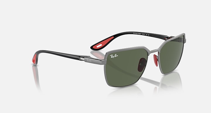 Ray-Ban RB3743M SCUDERIA FERRARI COLLECTION Gunmetal On Gunmetal; Black with Dark Green Solid Color lenses - Alternative