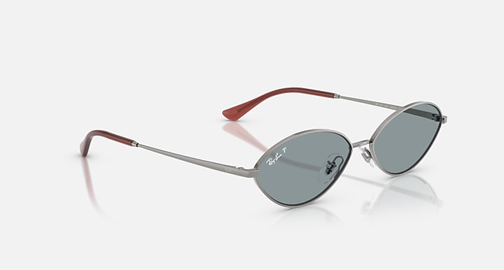 Ray-Ban KAI BIO-BASED Gunmetal with Azure Polarized Solid Color lenses - Alternative