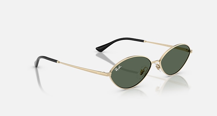 Ray-Ban KAI BIO-BASED Pale Gold with Dark Green Solid Color lenses - Alternative