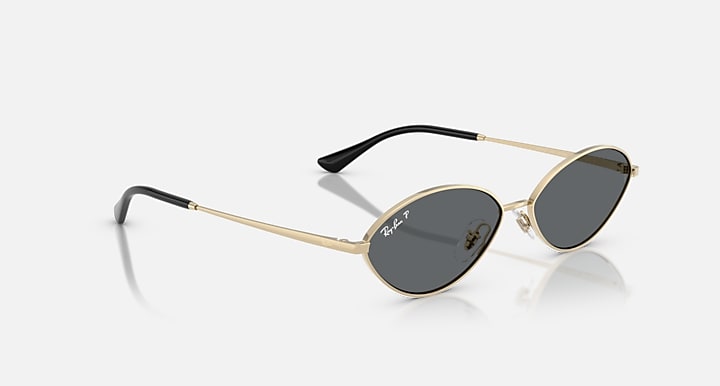 Ray-Ban KAI BIO-BASED Pale Gold with Dark Grey Polarized Solid Color lenses - Alternative