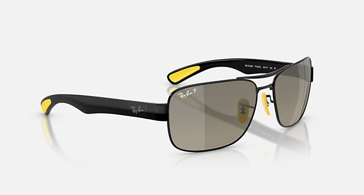 Ray-Ban RB3763M SCUDERIA FERRARI COLLECTION POLARIZED+ LENSES Black with Grey Mirror Grey Gradient Polarized+ Polarized+ lenses - Alternative