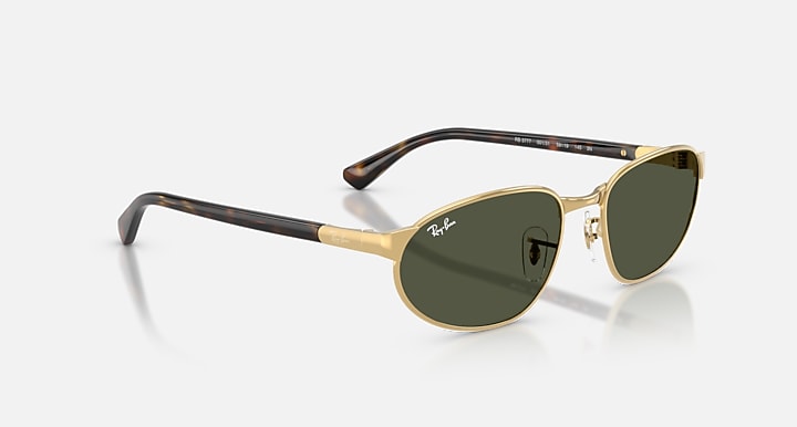 Ray-Ban RB3777 Arista Gold; Havana with Green Solid Color lenses - Alternative