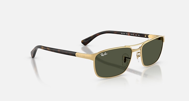 Ray-Ban RB3778 Arista Gold; Havana with Green Solid Color lenses - Alternative