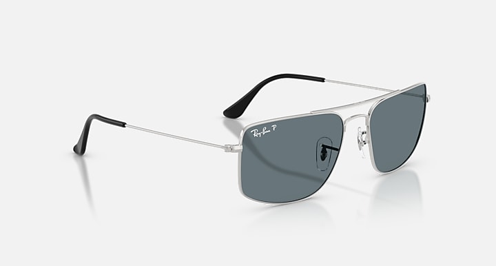 Ray-Ban EXPLORER III Silver with Dark Blue Polarized Solid Color lenses - Alternative