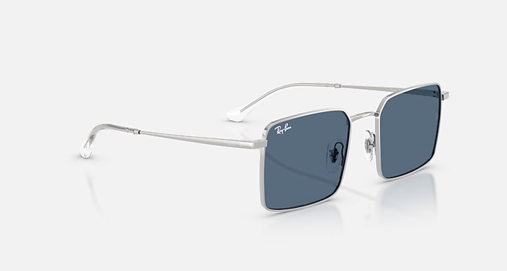 Ray-Ban IDAN BIO-BASED Silver with Dark Blue Solid Color lenses - Alternative