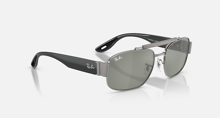 Ray-Ban RB3797M SCUDERIA FERRARI COLLECTION Gunmetal; Grey with Green Mirror Silver Solid Color - Mirror lenses - Alternative