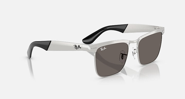 Ray-Ban WAYFARER DELUXE Sandblasted Silver On Silver; Sandblasted Silver with Dark Grey Solid Color lenses - Alternative