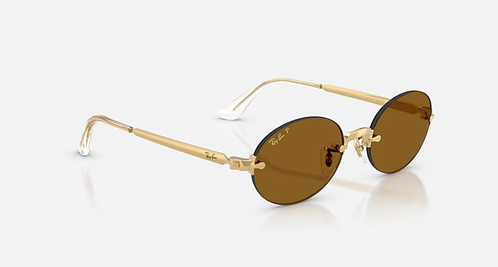 Ray-Ban RB3929 BY A$AP ROCKY Arista Gold with Dark Brown Polarized Solid Color lenses - Alternative