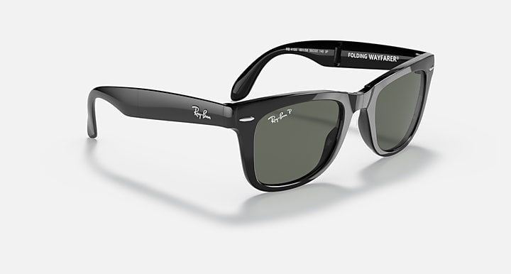 Ray-Ban WAYFARER FOLDING CLASSIC Black with G-15 Green Polarized Solid Color lenses - Alternative