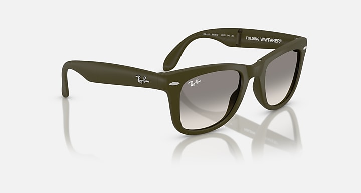 Ray-Ban WAYFARER FOLDING CLASSIC ONLINE ONLY LIMITED Matte Military Green with Clear Gradient Grey Gradient lenses - Alternative