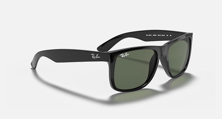 Ray-Ban JUSTIN CLASSIC Black with G-15 Green Solid Color lenses - Alternative