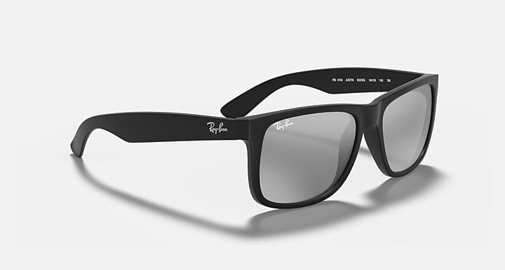 Ray-Ban JUSTIN COLOR MIX Rubber Black; Black with Grey Mirror Silver Solid Color - Mirror lenses - Alternative