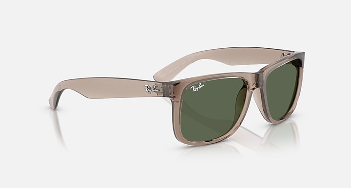 Ray-Ban JUSTIN CLASSIC Transparent Brown with Dark Green Solid Color lenses - Alternative