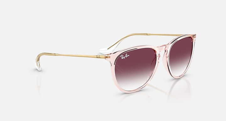 Ray-Ban ERIKA CLASSIC Transparent Pink; Arista with Clear Gradient Dark Violet Gradient lenses - Alternative
