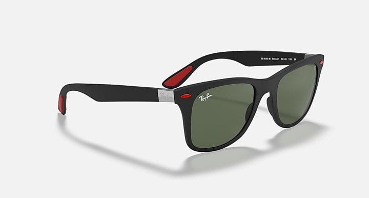 Ray-Ban RB4195M SCUDERIA FERRARI COLLECTION Black with Green Classic Solid Color lenses - Alternative