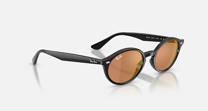 Ray-Ban RB4315 Black with Brown Mirror Gold Solid Color - Mirror lenses - Alternative