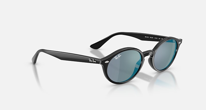 Ray-Ban RB4315 Black with Blue Mirror Solid Color - Mirror lenses - Alternative