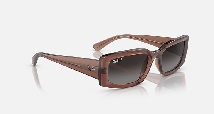 Ray-Ban KILIANE BIO-BASED Transparent Brown with Grey Polarized Gradient lenses - Alternative