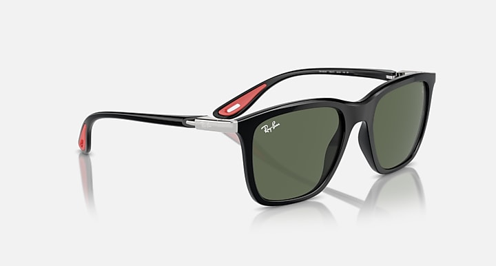 Ray-Ban RB4433M SCUDERIA FERRARI COLLECTION Black with Dark Green Solid Color lenses - Alternative