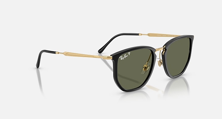 Ray-Ban RB4451 Black; Arista Gold with Polarized Green Solid Color lenses - Alternative