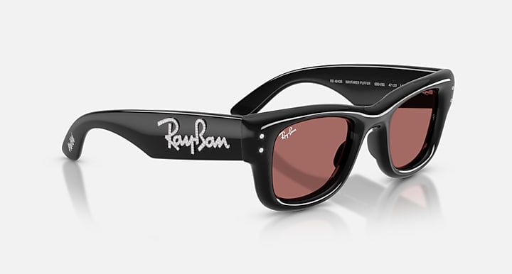 Ray-Ban WAYFARER PUFFER CRYSTAL EDITION Black with Dark Violet Solid Color lenses - Alternative