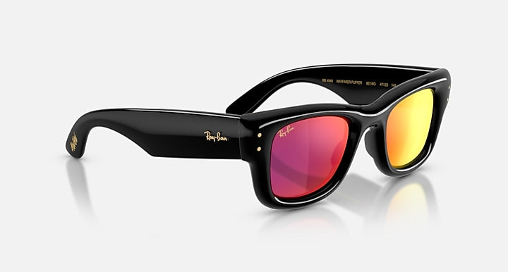 Ray-Ban WAYFARER PUFFER Black with Brown Mirror Orange Mirror lenses - Alternative