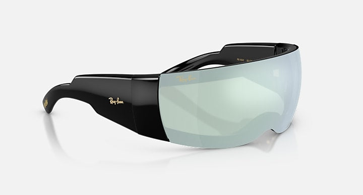 Ray-Ban ULTRA WRAP 002 NEXT GENERATION COLLECTION Black with Green Mirror Silver Solid Color - Mirror lenses - Alternative