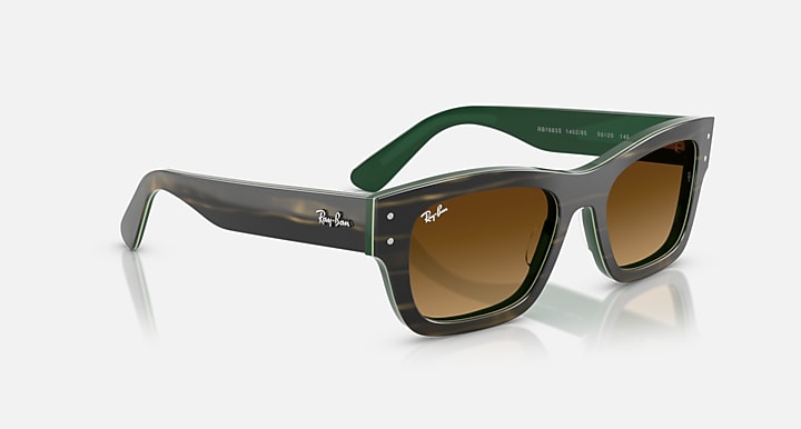 Ray-Ban JOSEPH Striped Green On Green with Gradient Brown Gradient lenses - Alternative