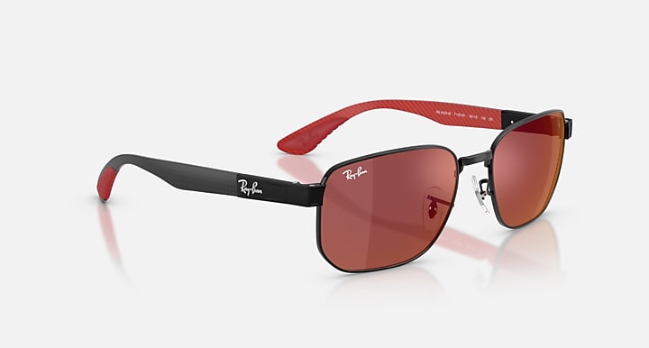 Ray-Ban RB8329M SCUDERIA FERRARI COLLECTION Black with Brown Mirror Dark Red Solid Color - Mirror lenses - Alternative