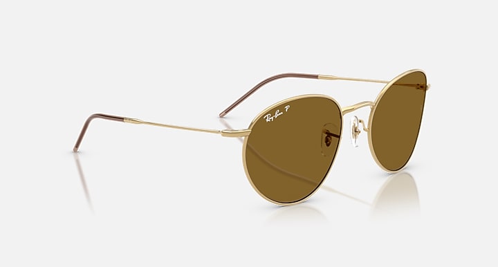 Ray-Ban ROUND REVERSE Arista Gold with Polarized Brown Solid Color lenses - Alternative