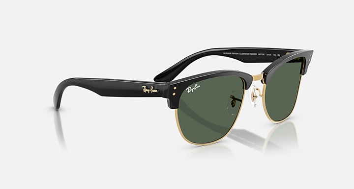 Ray-Ban CLUBMASTER REVERSE Black On Arista; Black with Dark Green Solid Color lenses - Alternative
