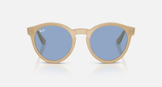 Ray-Ban 2180 REVERSE Opal Beige with Light Blue Solid Color lenses - Front