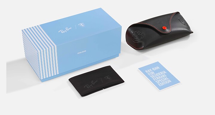 Ray-Ban RB2217M HOME RACE SPECIAL EDITION 2025 Transparent with Grey Gradient Blue Gradient lenses - Packaging