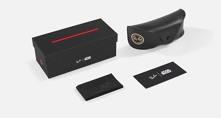 Ray-Ban RAY-BAN STAR WARS™ – DARTH VADER BALORAMA Black with Yellow Mirror Red Solid Color - Mirror lenses - Packaging