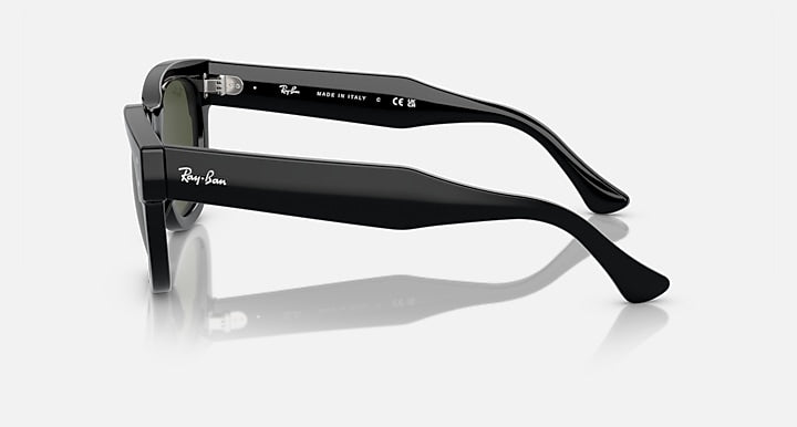 Ray-Ban MEGA HAWKEYE Black with Green Solid Color lenses - Lateral