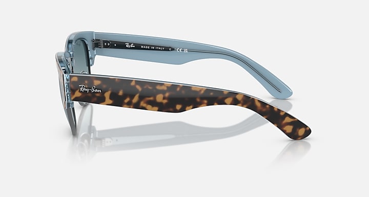 Ray-Ban MEGA CLUBMASTER Havana On Blue On Gunmetal; Havana On Light Blue with Blue Gradient lenses - Lateral
