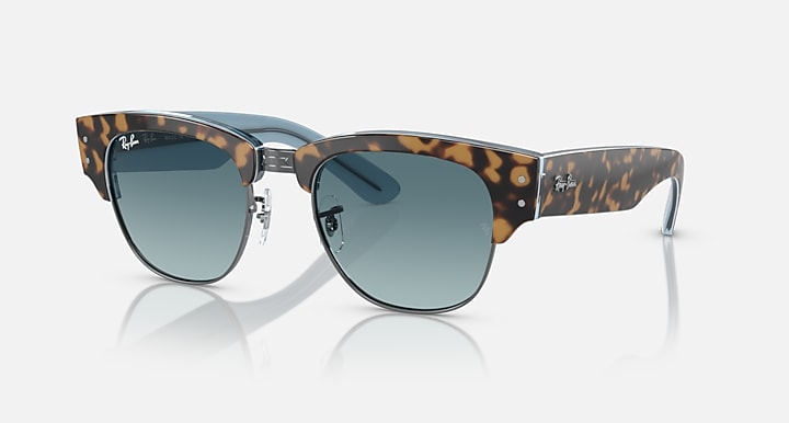 Ray-Ban MEGA CLUBMASTER Havana On Blue On Gunmetal; Havana On Light Blue with Blue Gradient lenses - Quarter