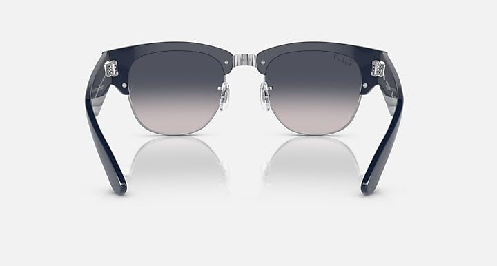 Ray-Ban MEGA CLUBMASTER Blue On Silver; Blue with Blue Polarized Gradient lenses - Back