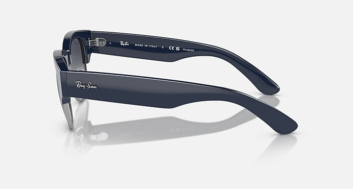 Ray-Ban MEGA CLUBMASTER Blue On Silver; Blue with Blue Polarized Gradient lenses - Lateral