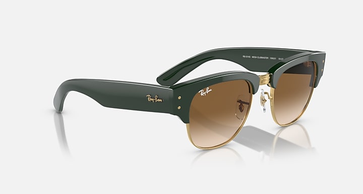 Ray-Ban MEGA CLUBMASTER Green On Gold; Green with Light Brown Gradient lenses - Alternative