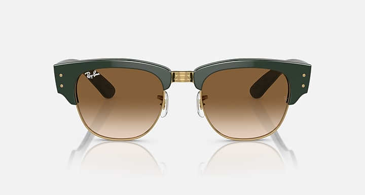 Ray-Ban MEGA CLUBMASTER Green On Gold; Green with Light Brown Gradient lenses - Front