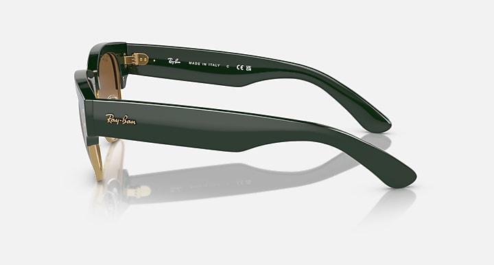 Ray-Ban MEGA CLUBMASTER Green On Gold; Green with Light Brown Gradient lenses - Lateral