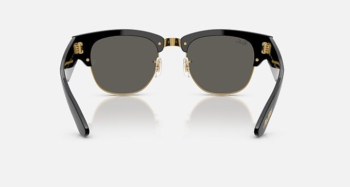 Ray-Ban MEGA CLUBMASTER BLACKED OUT COLLECTION Black On Gold; Black with Ultra Black Solid Color lenses - Back