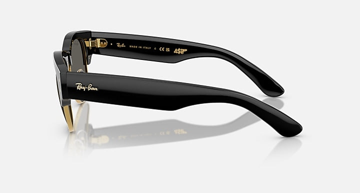 Ray-Ban MEGA CLUBMASTER BLACKED OUT COLLECTION Black On Gold; Black with Ultra Black Solid Color lenses - Lateral