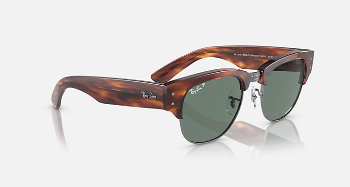 Ray-Ban MEGA CLUBMASTER HOLIDAY LIMITED POLARIZED+ LENSES Havana Light Brown On Gunmetal with Green Polarized Polarized+ lenses - Alternative