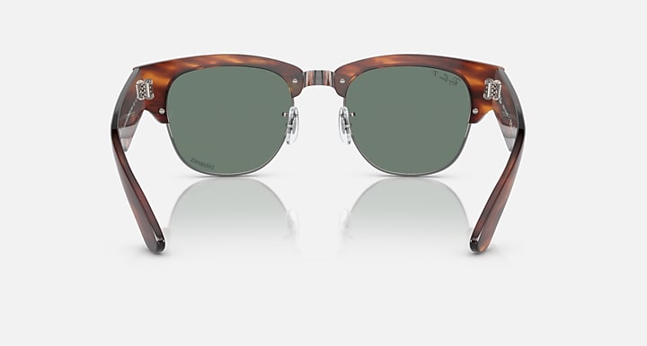 Ray-Ban MEGA CLUBMASTER HOLIDAY LIMITED POLARIZED+ LENSES Havana Light Brown On Gunmetal with Green Polarized Polarized+ lenses - Back