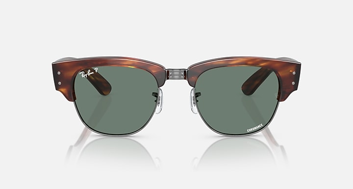 Ray-Ban MEGA CLUBMASTER HOLIDAY LIMITED POLARIZED+ LENSES Havana Light Brown On Gunmetal with Green Polarized Polarized+ lenses - Front