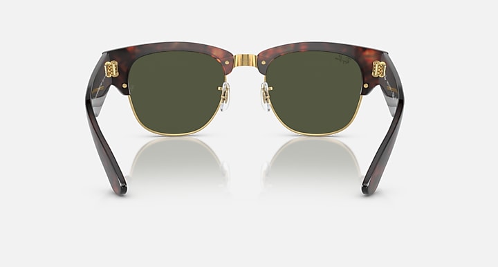 Ray-Ban MEGA CLUBMASTER Tortoise On Gold with G-15 Green Solid Color lenses - Back